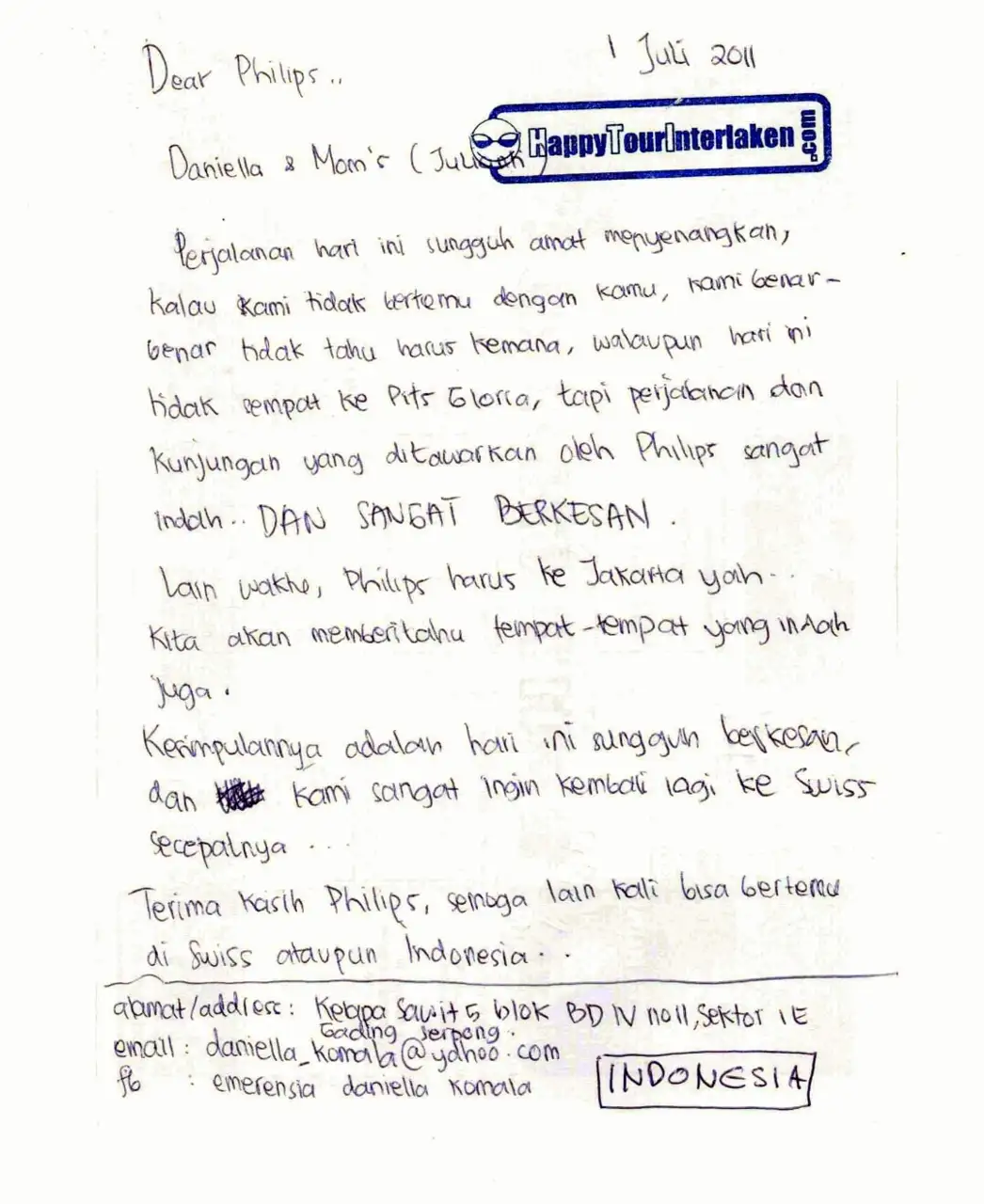 Guest review letter — Happy Tour Switzerland (5)