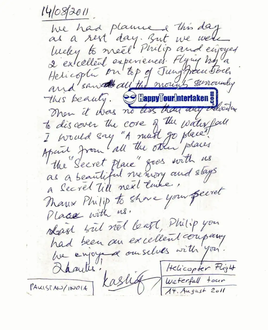 Guest review letter — Happy Tour Switzerland (8)