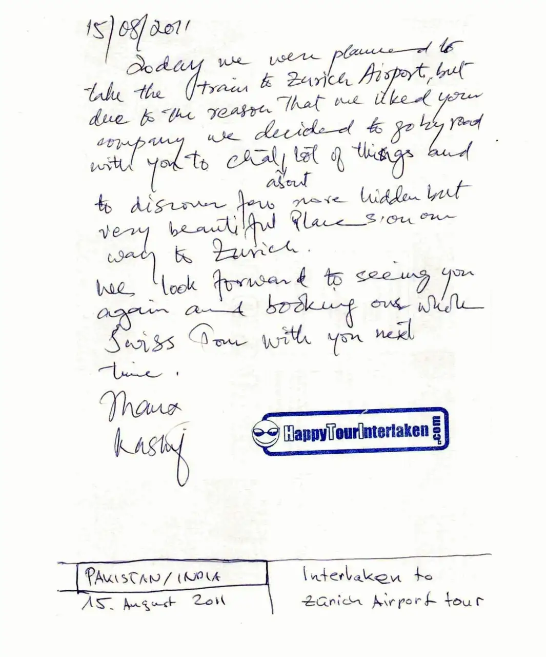 Guest review letter — Happy Tour Switzerland (9)