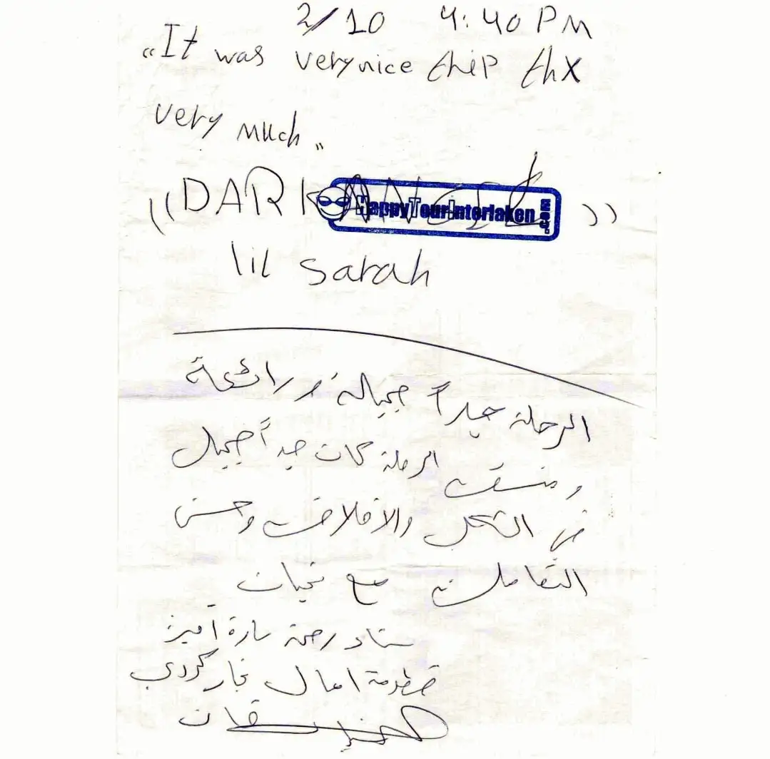 Guest review letter — Happy Tour Switzerland (10)