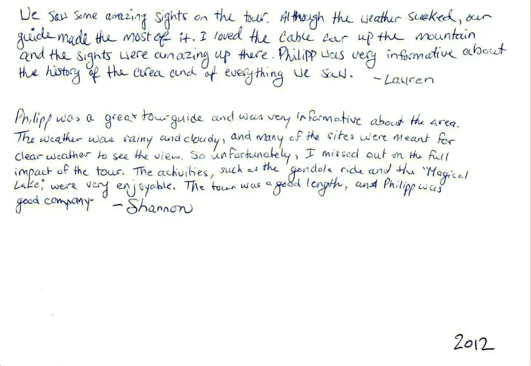 Guest review letter — Happy Tour Switzerland (15)