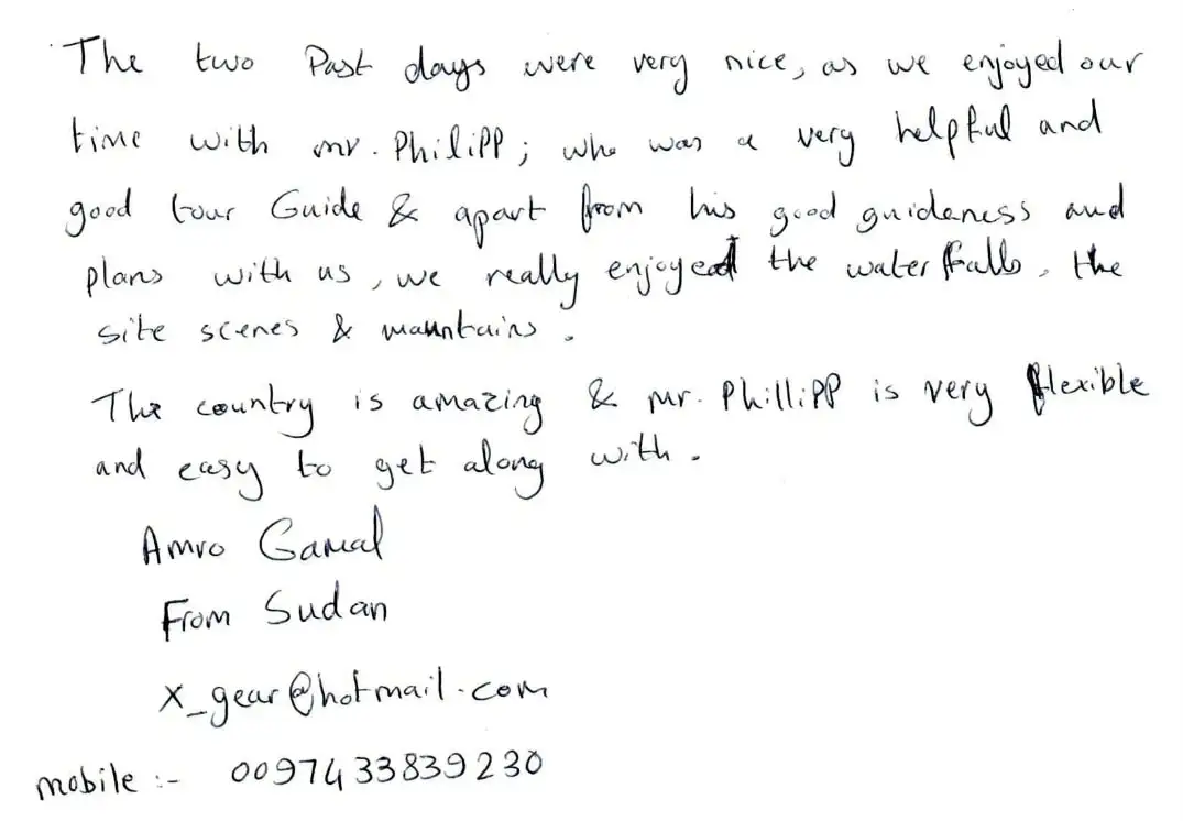 Guest review letter — Happy Tour Switzerland (18)