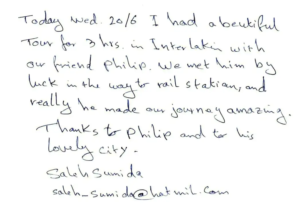 Guest review letter — Happy Tour Switzerland (28)