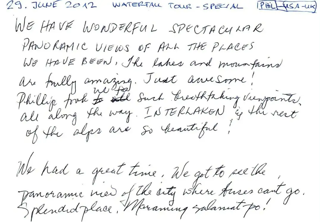 Guest review letter — Happy Tour Switzerland (30)